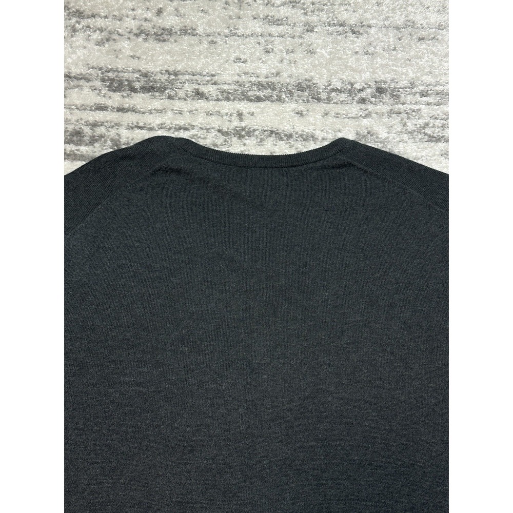 Polo Ralph Lauren Medium Gray Pullover Sweater V‎ Neck Lightweight Pima Cotton - Picture 9 of 9